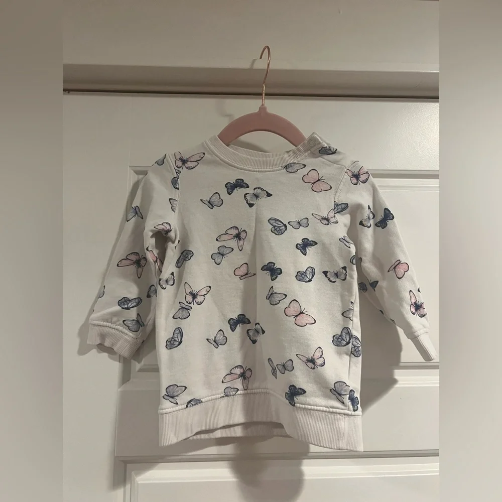$15 ADD ON‎ H&M Baby Girl Butterfly Sweatshirt 6-12M 9-12M 12-18M Pullover Zara